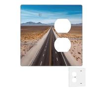 Decorator Piastra da parete 2 Gang Copertura interruttore luce Duplex Presa Coperture autostrada strada strada nel deserto piastre da parete per prese elettriche Copertura spina di medie dimensioni