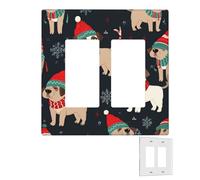 Decorator Piastra da parete 2 Gang Copertura interruttore luce Duplex Presa Coperture Buon Natale Cane Piastre da parete per prese elettriche Copertura Spina Dimensioni standard Doppio interruttore a
