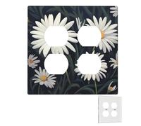 Decorator Piastra da parete 2 Gang Copertura interruttore luce Duplex Presa Coperture Daisy Piastre da parete per prese elettriche Copertura spina Dimensioni standard Doppio interruttore a bilanciere