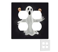 Decorator Piastra da parete 2 Gang Copertura interruttore luce Duplex Presa Coperture Nero e Halloween Fantasma Piastre da parete per prese elettriche Copertura spina Piastre interruttore a bilanciere
