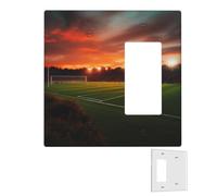 Decoratore Piastra a Parete 2 Gang Copertura Interruttore Della Luce Duplex Presa Coperture Tramonto Bellissimo Campo da Calcio Piastre Da Parete per Prese Elettriche Copertura Spina Dimensioni