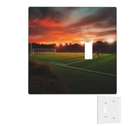 Decoratore Piastra a Parete 2 Gang Copertura Interruttore Della Luce Duplex Presa Coperture Tramonto Bellissimo Campo da Calcio Piastre Da Parete per Prese Elettriche Copertura Spina Dimensioni