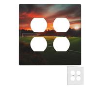Decoratore Piastra a Parete 2 Gang Copertura Interruttore Della Luce Duplex Presa Coperture Tramonto Bellissimo Campo da Calcio Piastre Da Parete per Prese Elettriche Copertura Spina Dimensioni