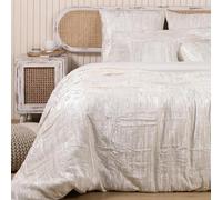 DecorAvenue Ultra-Luxe - Set copripiumino in velluto riccio, stile boho, biancheria da letto da donna, 3 pezzi, set di biancheria da letto in velluto