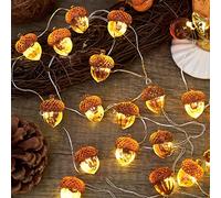 Decorazione 3D Twinkle Ghianda Autunno Decorazione Autunno Luci Stringa di Raccolta di Luci a Stringa, Full Size Autunno Ghianda 3 m 30 LED USB con Telecomando per Cucina Baby Shower Decor Festa del
