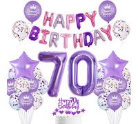 Decorazione 70 anni Compleanno Donna Palloncino 70 anni Viola Decorazione compleanno 70 anni Donna Viola Palloncini 70 anni Compleanno Decorazione 70 anni Torta Viola Donna