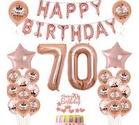 Decorazione 70°compleanno donna Rosegold Set decorazione festa 70°compleanno,decorazione compleanno donna 70 anni, decorazione donna 70°compleanno 70°compleanno ragazza donna Numero 70 Palloncini