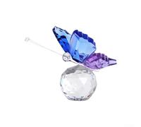 Decorazione a farfalla in cristallo per lo styling del tavolo e l'organizzazione della scrivania da ufficio con materiale trasparente e struttura ad ala definita (viola)