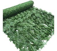 Decorazione a foglie per recinzione artificiale Rattan Pianta finta Reticolo di privacy balcone Giardino casa ad alta densità Pannello in PE sul retro Blocca la luce solare Nessuna manutenzione Verdur