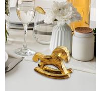 Decorazione a forma di cavallo a dondolo in legno, arredamento artistico,