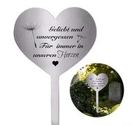 Decorazione a forma di cuore in acciaio inox per tombe, costruita per resistere e semplice presentazione elegante (D)