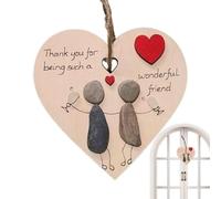 Decorazione a forma di cuore in legno, per albero di San , coppie, uccelli, conigli, ornamenti d'amore per l'albero di Natale | Simboleggia l'amicizia, l'amore e la famiglia
