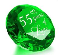 Decorazione a forma di diamante smeraldo, in cristallo K9, idea regalo per lui e lei 55 anni matrimonio, romantica moglie, con scritta “55 years of love”, coppie
