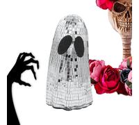 Decorazione a forma di fantasma da discoteca, ornamenti per Halloween, con segno fantasma glitterato, ornamento per , , tavolo, scrivania, scenari di casa, Halloween