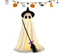 Decorazione a forma di fantasma incandescente per Halloween, 145 x 80 cm, decorazione per giardino, giardino, prato, con effetto luminoso a LED per migliorare l'atmosfera per il cortile