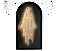 Decorazione a forma di fantasmi di Halloween - Specchio ologramma fantasmi inquietanti - Specchio con luce per , , feste, festival, cucina all'aperto