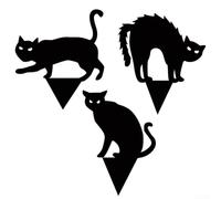 Decorazione a forma di gatto nero spettrale per il tuo cortile, per Halloween all'aperto e ciondolo tutto l'anno (B)