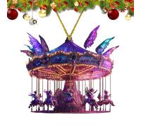 Decorazione a forma di giostra, decorazione natalizia, per interni, ciondolo a forma di giostra, con luci colorate, per compleanno, Natale, Capodanno, orientale