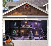 Decorazione a forma di mercatino di Natale, grande striscione per garage, in vinile resistente, durevole, per officina di automobili (D,488 x 213)