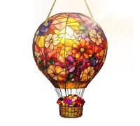 Decorazione a forma di mongolfiera, decorazione solare a forma di mongolfiera, luce colorata, resistente alle intemperie e scolorimento, per terrazza, giardino, finestra esterna