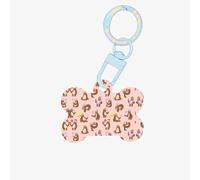 Decorazione a forma di osso di cane in acrilico con stampa rosa bradipo, medagliette per animali domestici, portachiavi per cani per le vacanze per gli amanti degli animali domestici, regalo per cani