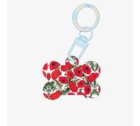 Decorazione a forma di osso per cani in acrilico con stampa a fiori di papavero, medagliette per animali domestici, portachiavi per cani per le vacanze per gli amanti degli animali domestici, regalo