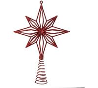 Decorazione a forma di stella per albero di Natale, decorazione 3D con ciondolo a forma di fiocco di neve, decorazione per le festività natalizie, con terminale in plastica argento/rosso/oro, 50 x 40