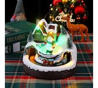 Decorazione a forma di treno rotante con musica gioiosa per illuminare l'atmosfera delle vacanze (B)