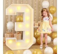 Decorazione a LED numero 3 per anniversario, per feste di compleanno, sfondo con cornice a palloncino per la casa, decorazione per la tavola, tutte le decorazioni per feste, anniversari, feste