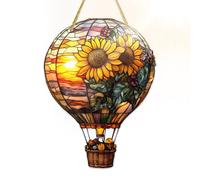 Decorazione a mongolfiera, , 2D, lampada solare colorata, resistente alle intemperie, come decorazione per la casa, per la terrazza, il giardino, la finestra
