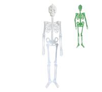 Decorazione a scheletro, 1,5 m, fosforescente al buio, realistica, decorazione da appendere a tutto il corpo, per feste, bar, cortile, casa, cimitero, albero