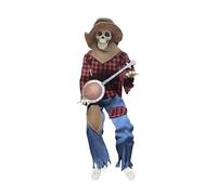 Decorazione a scheletro di Halloween - Animated | Funny Dueling Banjo Scheletons with Music, Poseable Joints & Glowing Eyes, Perfect for Holiday Party, Haunted Houses, Front Porch, School & Pathway