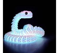 Decorazione a serpente fosforescente stampata in 3D, regalo per il nuovo anno, modello di vipera completamente snodato, statua animale realistica, disponibile in arcobaleno, verde fosforescente, serpe