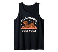 Decorazione a Tema Cane con Scritta My Dachshund Does Yoga Canotta