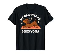 Decorazione a Tema Cane con Scritta My Dachshund Does Yoga Maglietta