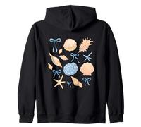Decorazione a tema estivo con stelle marine e conchiglie Felpa con Cappuccio