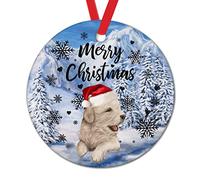 Decorazione Addobbi Albero Merry Santa Hat Snowflake Bernese Mountain Dog Artistico Ornamenti Da Appendere In Porcellana Con Cordino Ceramica Di Natale Per Decorazioni Feste Amici