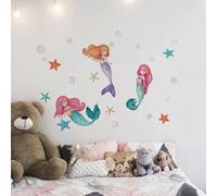 Decorazione adesiva per parete sirenette 47x65 cm Multicolore