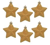 Decorazione Albero Di Natale 6 Pezzi 80mm Stelle Bobble - Oro