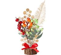 Decorazione Albero di Natale Bacche Rosse da Tavolo per Casa Ufficio e Caff