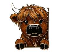 Decorazione angolare per finestra, in acrilico 2D, motivo mucca che fa capolino per la casa, decorazione angolare per finestra a mucca con struttura leggera, per soggiorno, armadio, specchio, camino