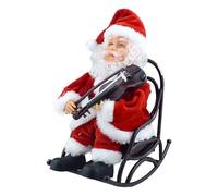 Decorazione Animata Di Babbo Natale - Babbo Natale Con Musica Elettrica Che Suona Il Violino, Statuetta Natalizia Seduta Per Camera Da Letto, Vetrina, Espositore Per Appartamento, Ornamento Festivo In