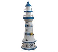 Decorazione antica a forma di faro mediterraneo, decorazione per la casa, centrotavola costiero, decorazione rustica, decorazione per il mare (23 cm)