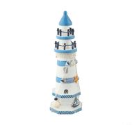 Decorazione antica a forma di faro mediterraneo, decorazione per la casa, centrotavola costiero, decorazione rustica, decorazione per il mare (30 cm)