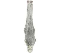 Decorazione appendibile scheletro cadavere in ragnatela appeso a testa in giù 120 cm con luce