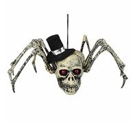 Decorazione appendibile teschio ragno con cappellino (23x29 cm)