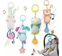 Decorazione appesa per auto in peluche a forma di animale carino con campanellino, giocattolo da appendere alla culla, decorazione per la cameretta del bambino, adatto come primo regalo per neonati - 