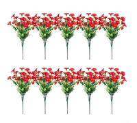 Decorazione artificiale con eucalipto e scritta "Glory del mattino" per caminetti, mensole o ingressi, aspetto realistico, nessuna manutenzione (rosso)