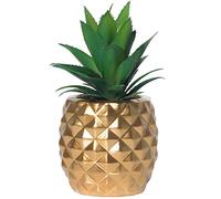 Decorazione artificiale in vaso, ananas, ananas falso, decorazione per casa, ufficio, cucina, tavolo (oro)