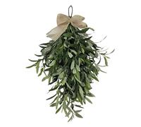 Decorazione Artificiale Swag, Swag Teardrop Olive, Ghirlanda d'Oliva con Nastro 60 cm / 23,62 pollici Verde Oliva Teardrop Swag Natale Teardrop Swag Decorazione Artificiale Swag Decorazione